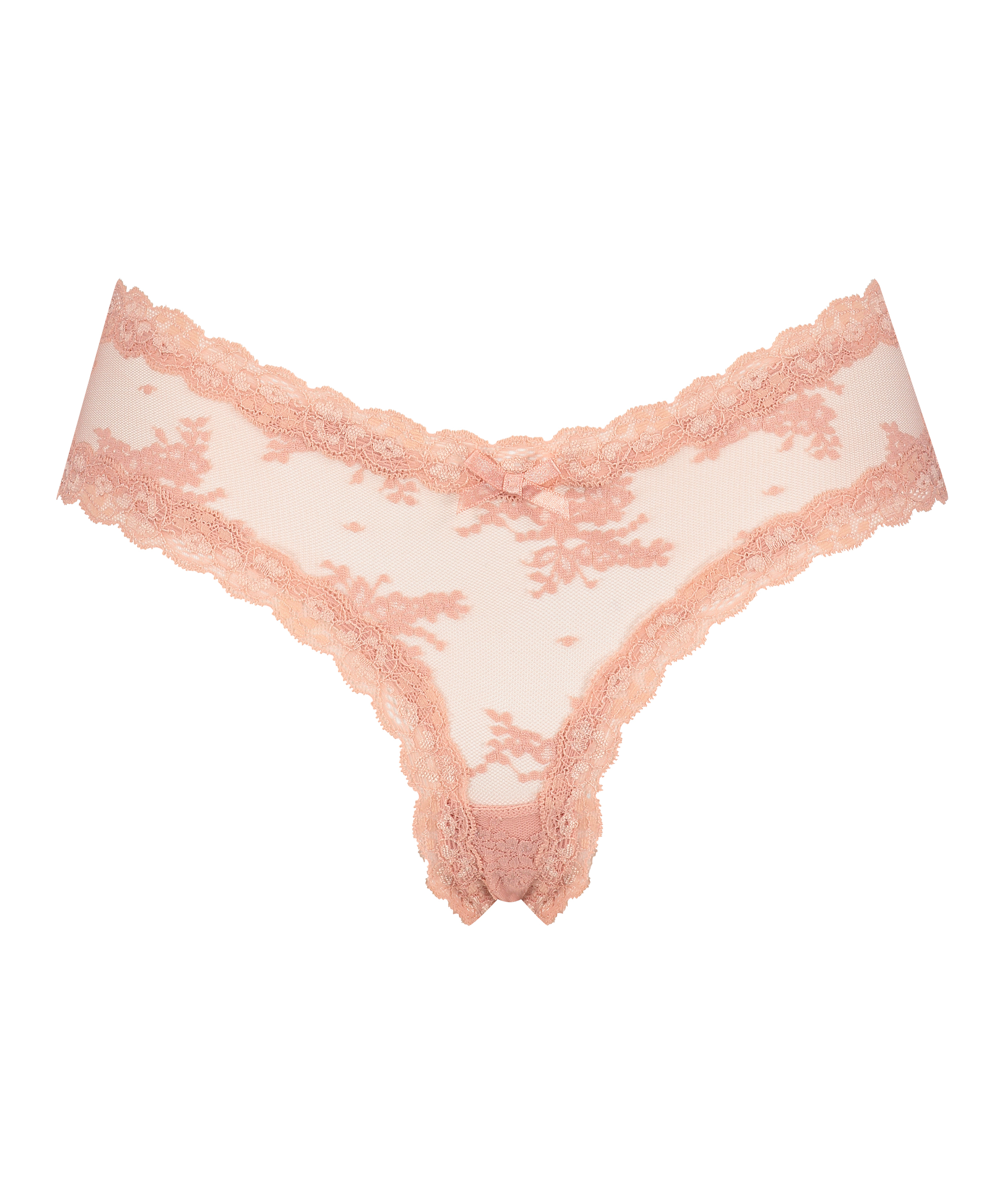 V-shaped Brazilian knickers mesh, Pink, main