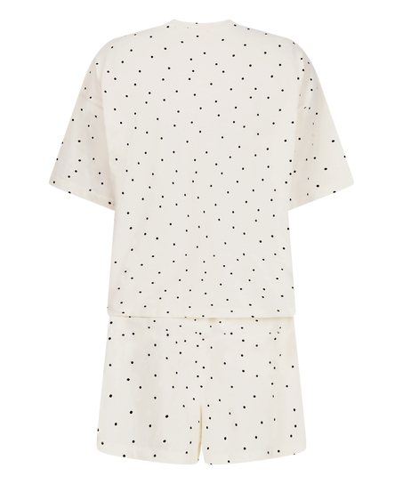 Pyjama Set Cotton Jersey Short, White