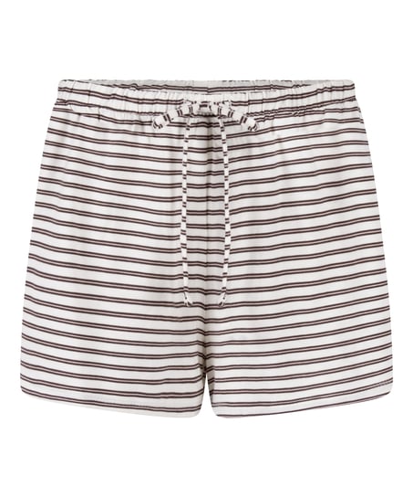 Pyjama Shorts Striped Jersey, White