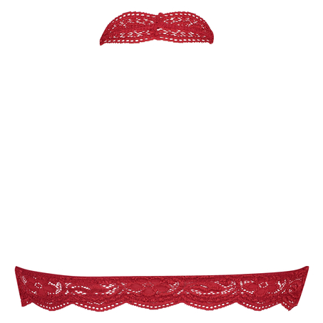 Halter Lace Bralette, Red