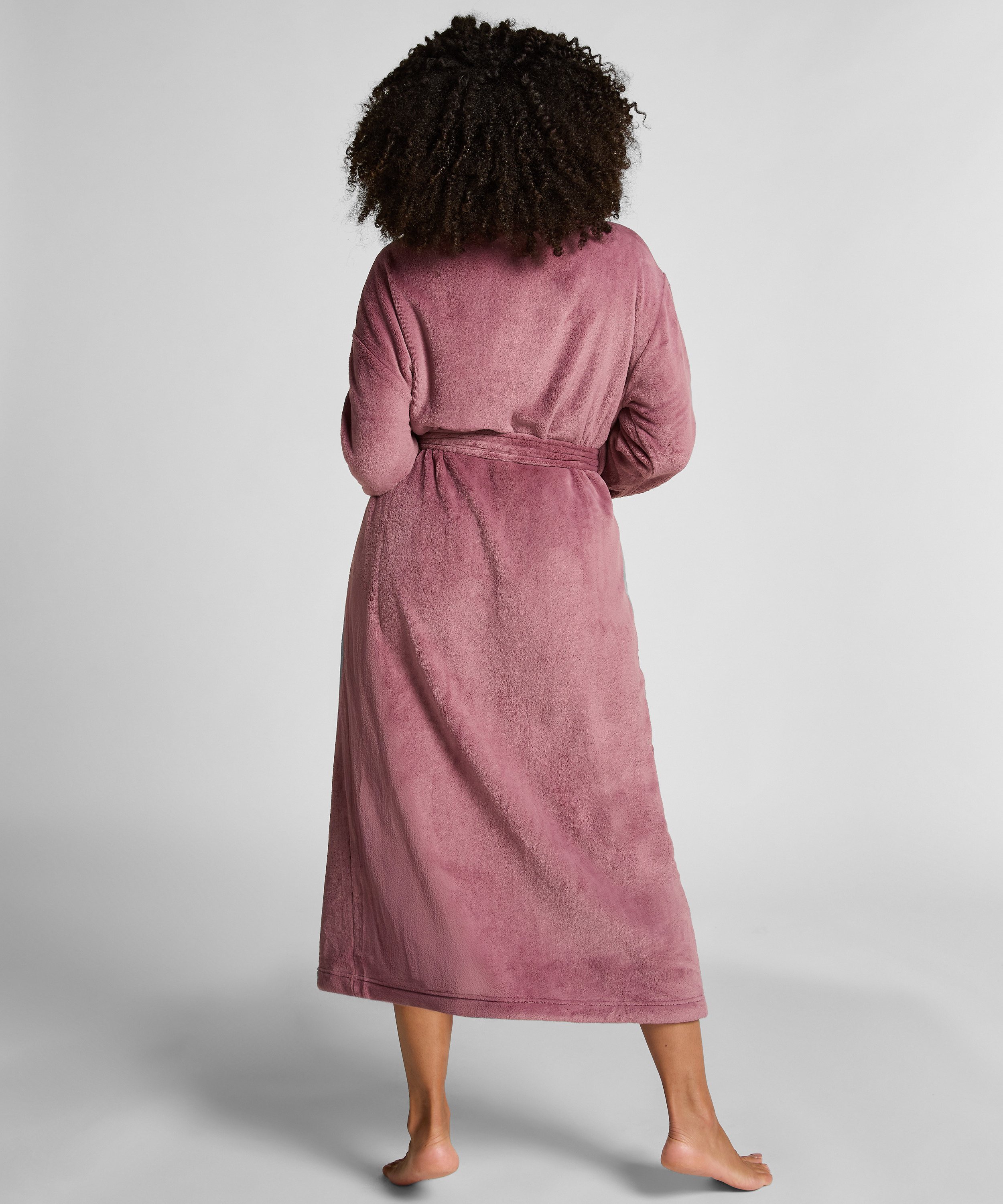 Soft Fleece Bathrobe, Purple, main
