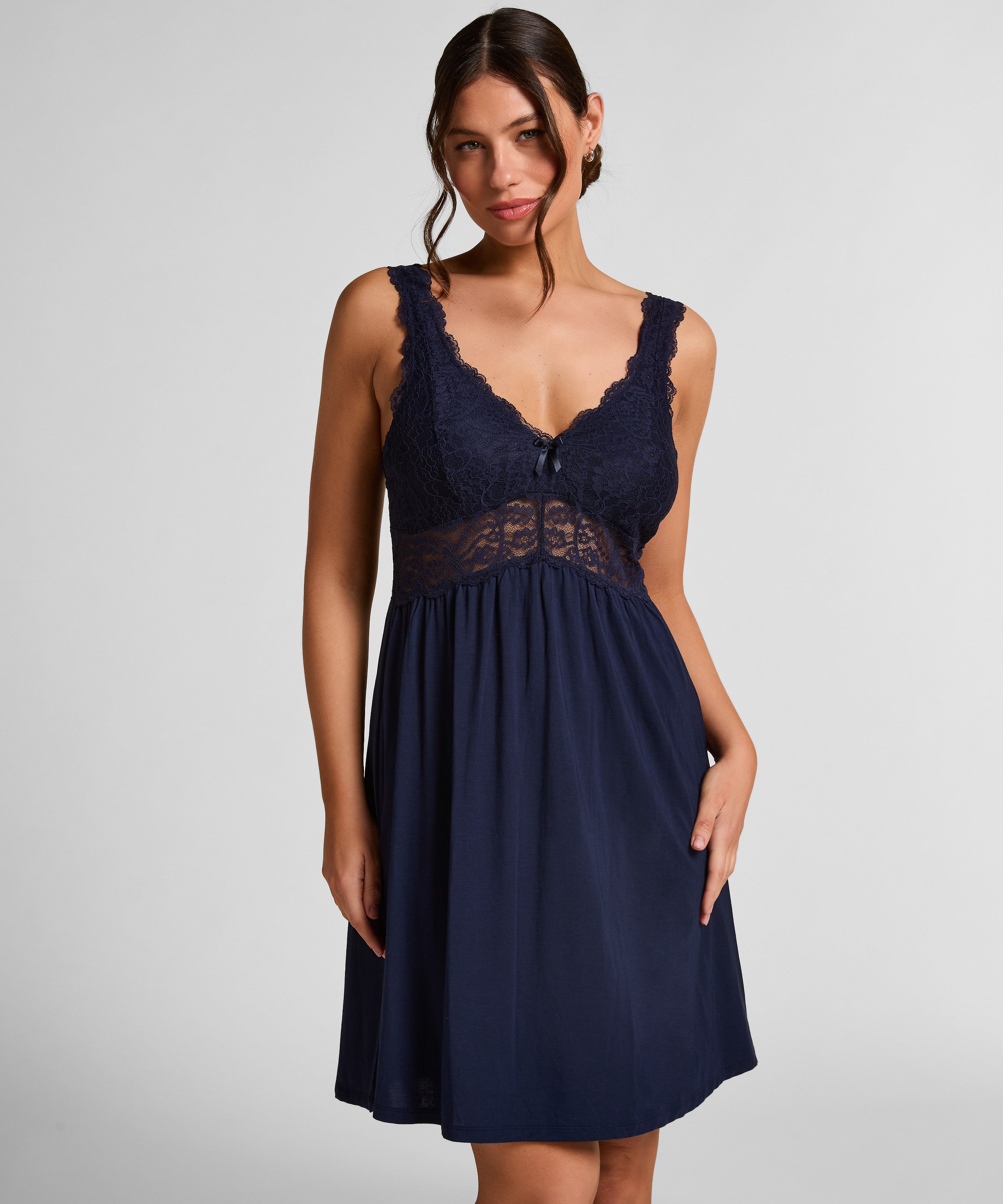 Nora Lace Slip Dress, Blue, main