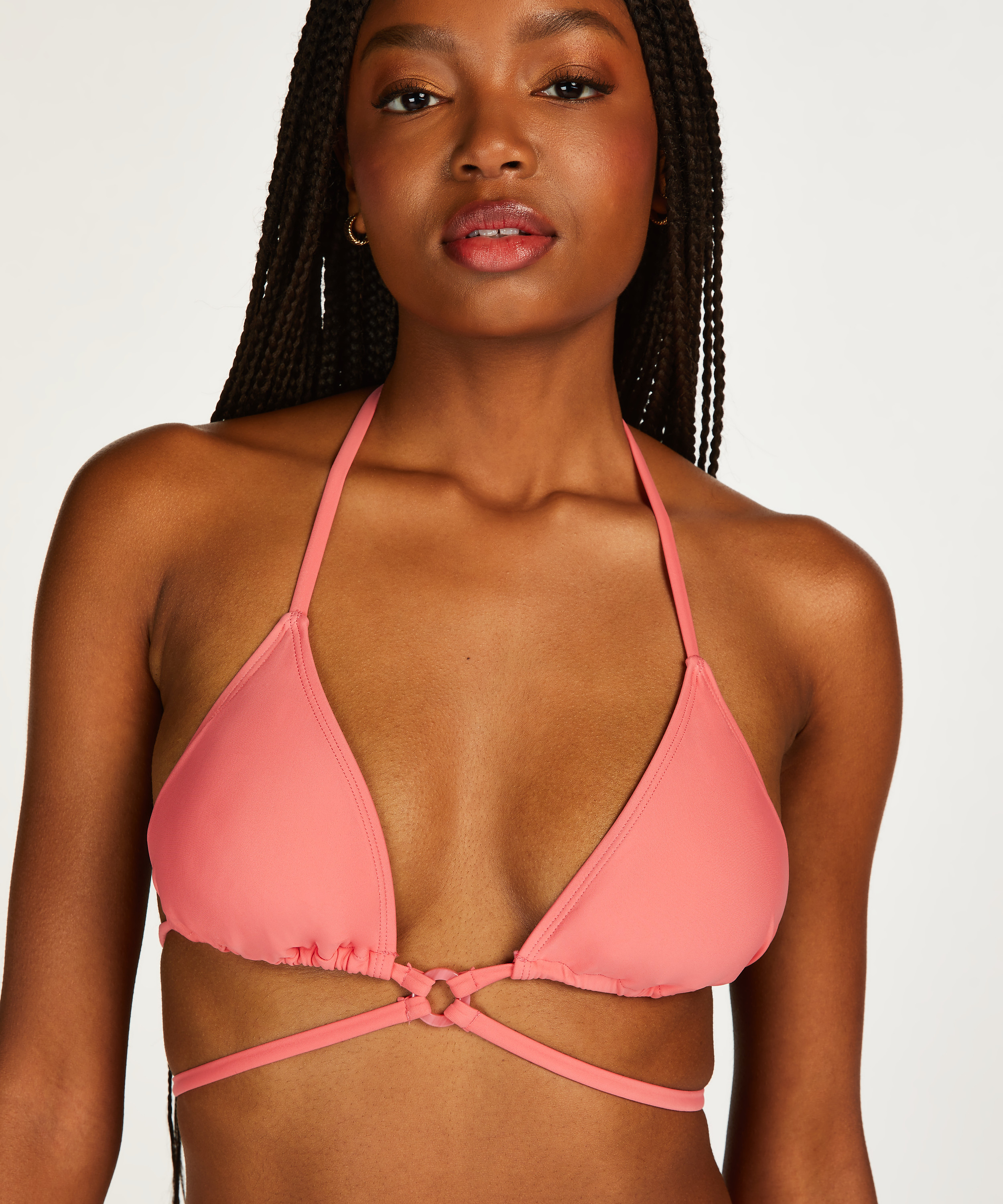 Sicily Beads Triangle Bikini Top, Orange, main