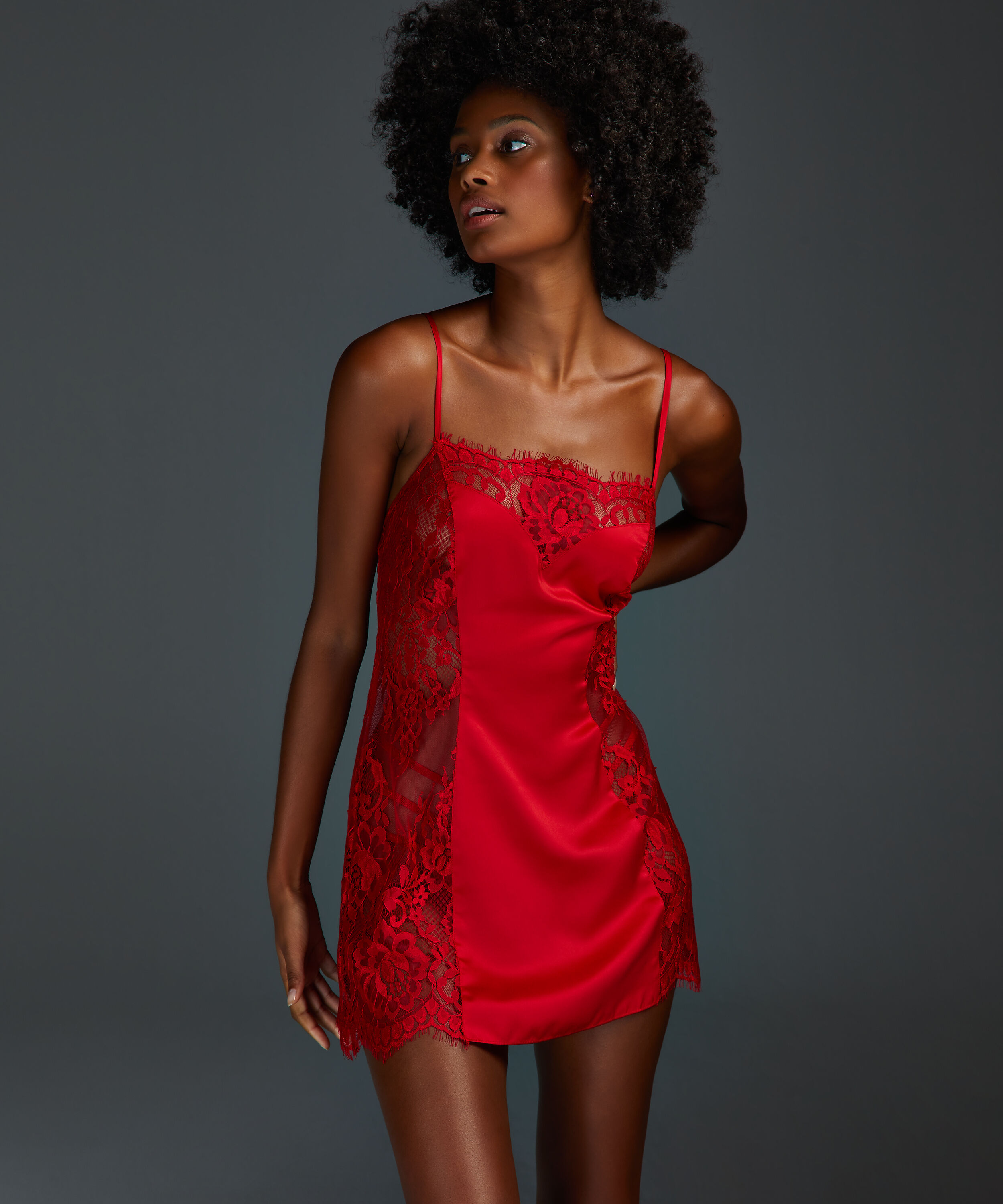 Jennifer Slip Dress, Red