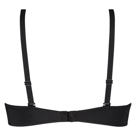 Satin Fleece Non-Padded Underwired Bra, Black