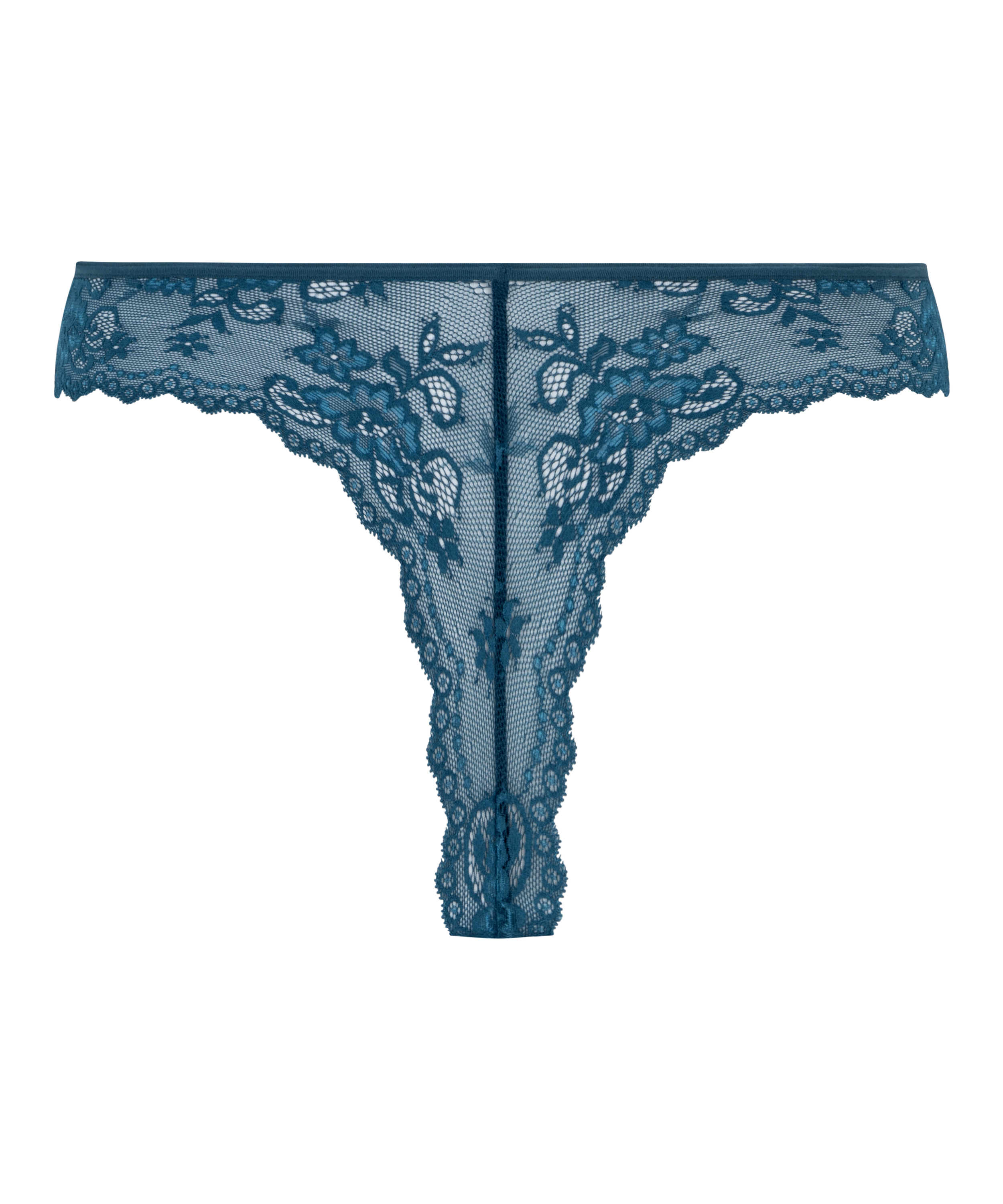 Lace Back Invisible Thong, Blue, main