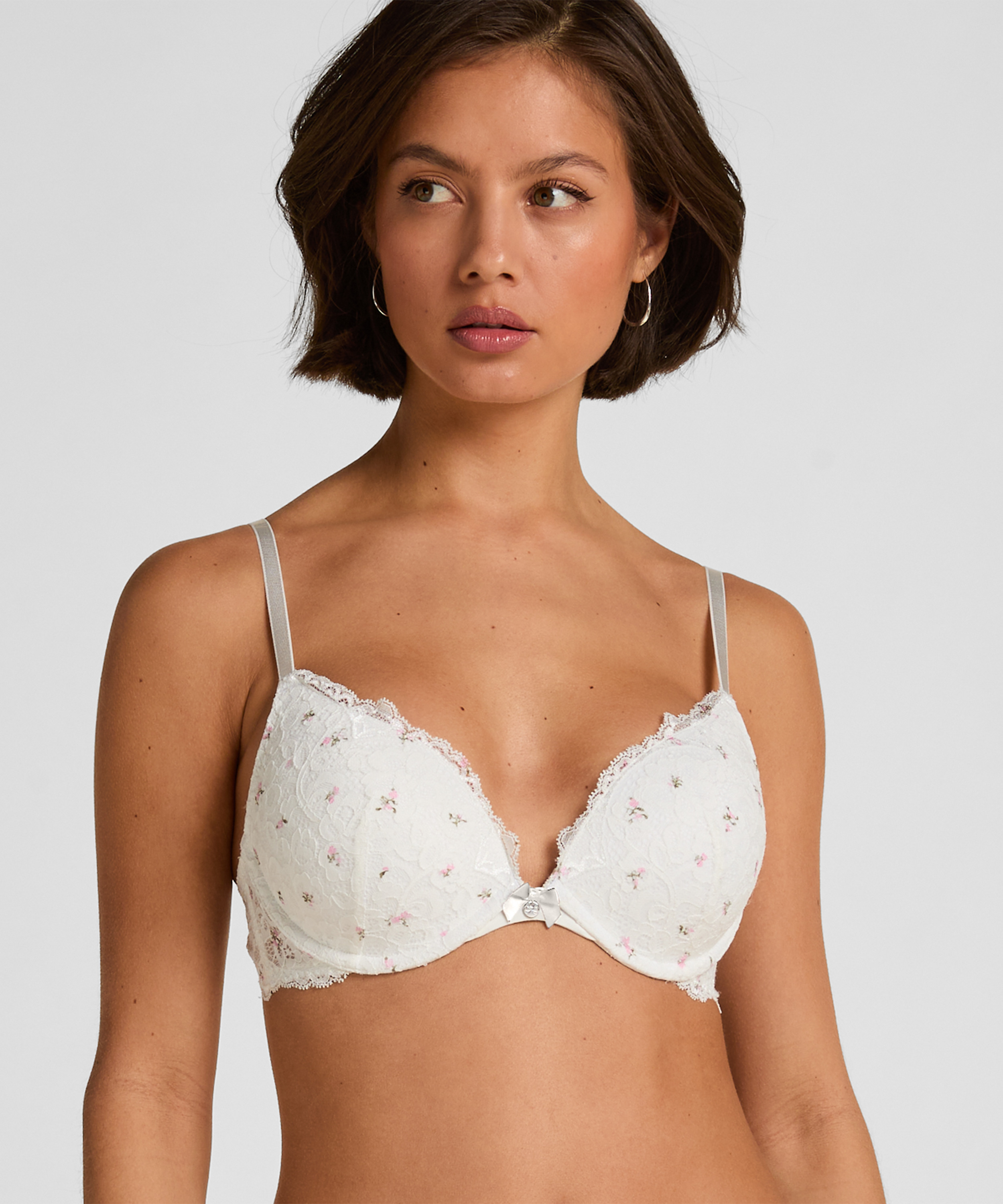 Marine Padded Push-Up Underwired Bra, White, main