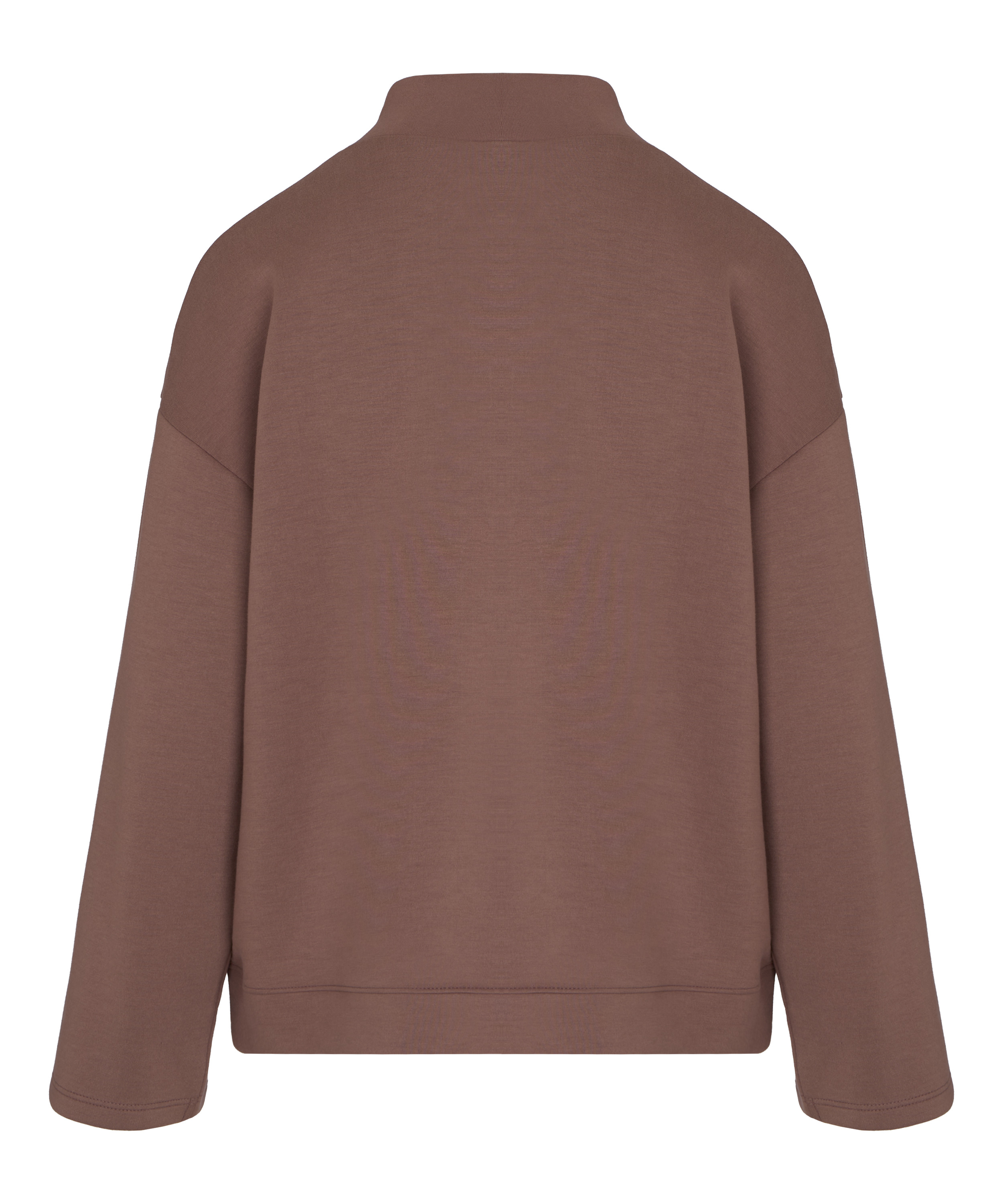Top viscose mock neck, Brown, main