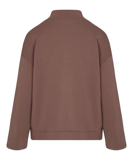 Top viscose mock neck, Brown