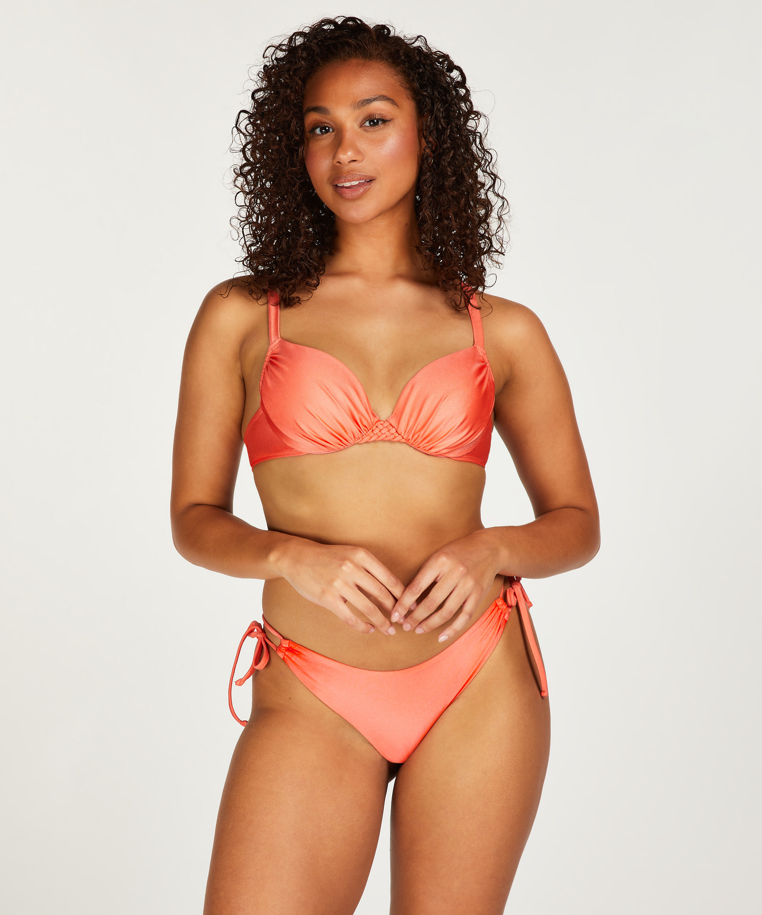 Sunrise Padded Underwired Bikini Top, Orange, main