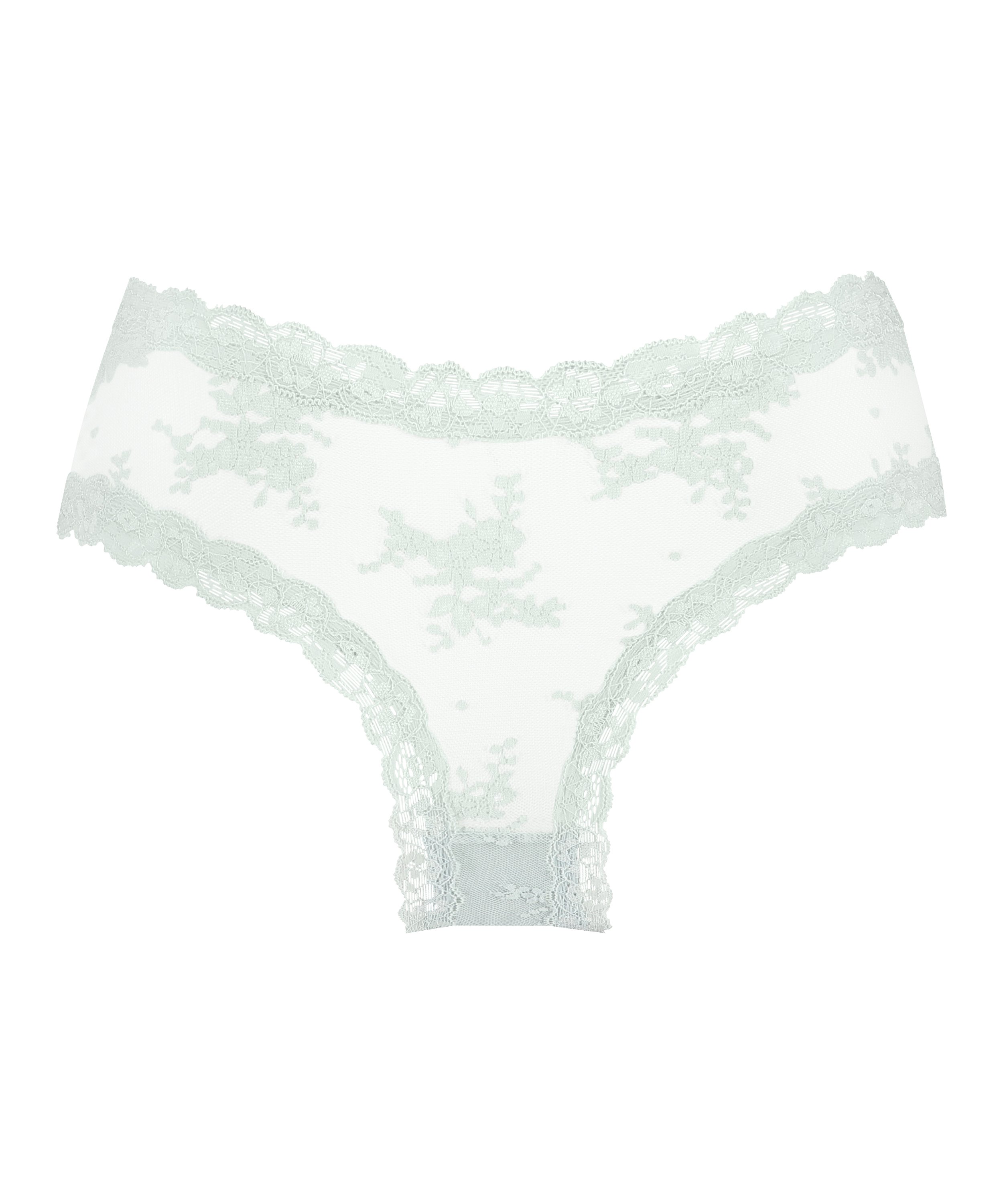 V-shaped Brazilian knickers mesh, Green, main