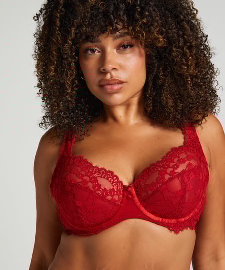 Daisy Non-Padded Underwired Bra, Red
