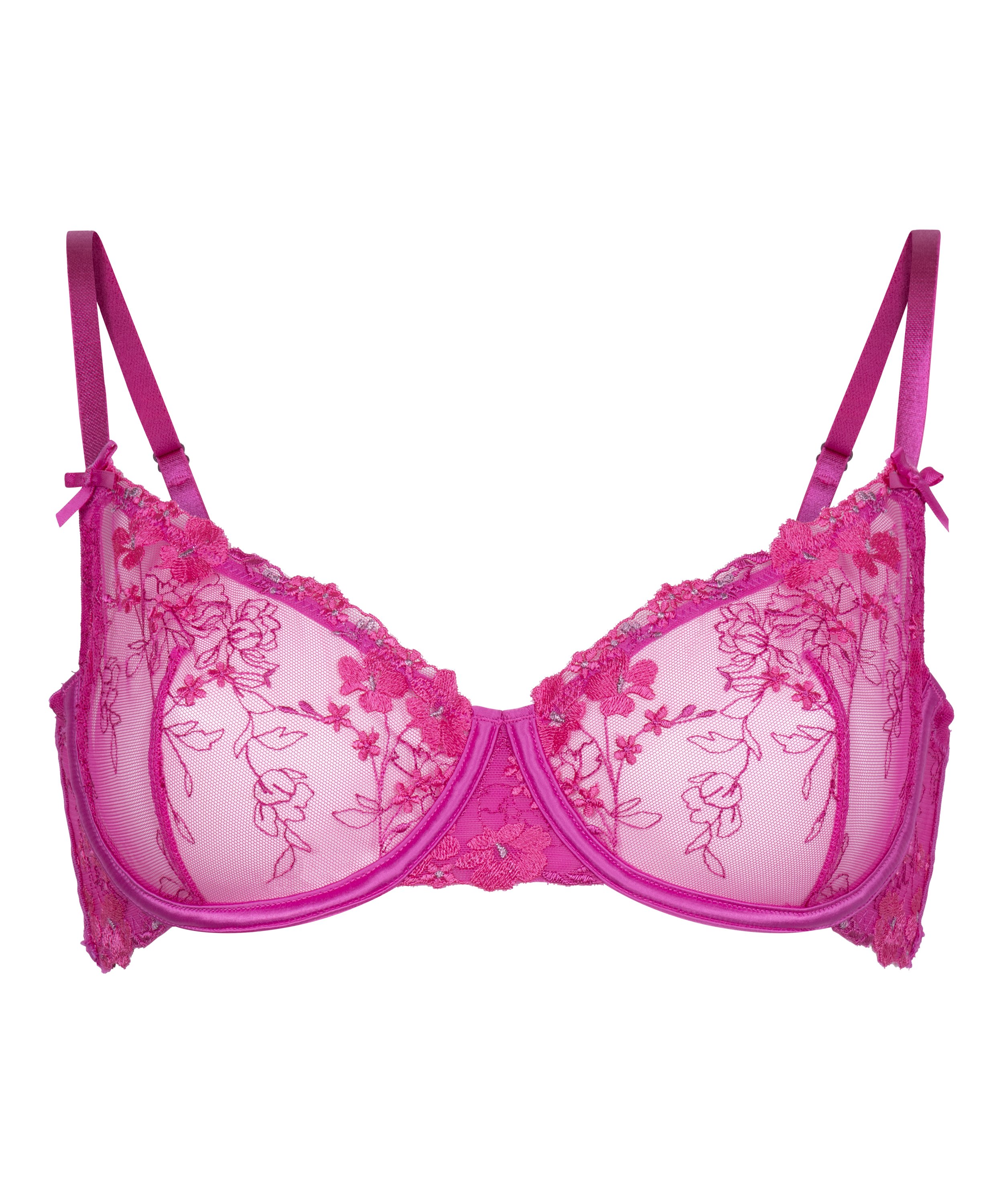 Peonie Non-Padded Underwired Bra, Pink, main