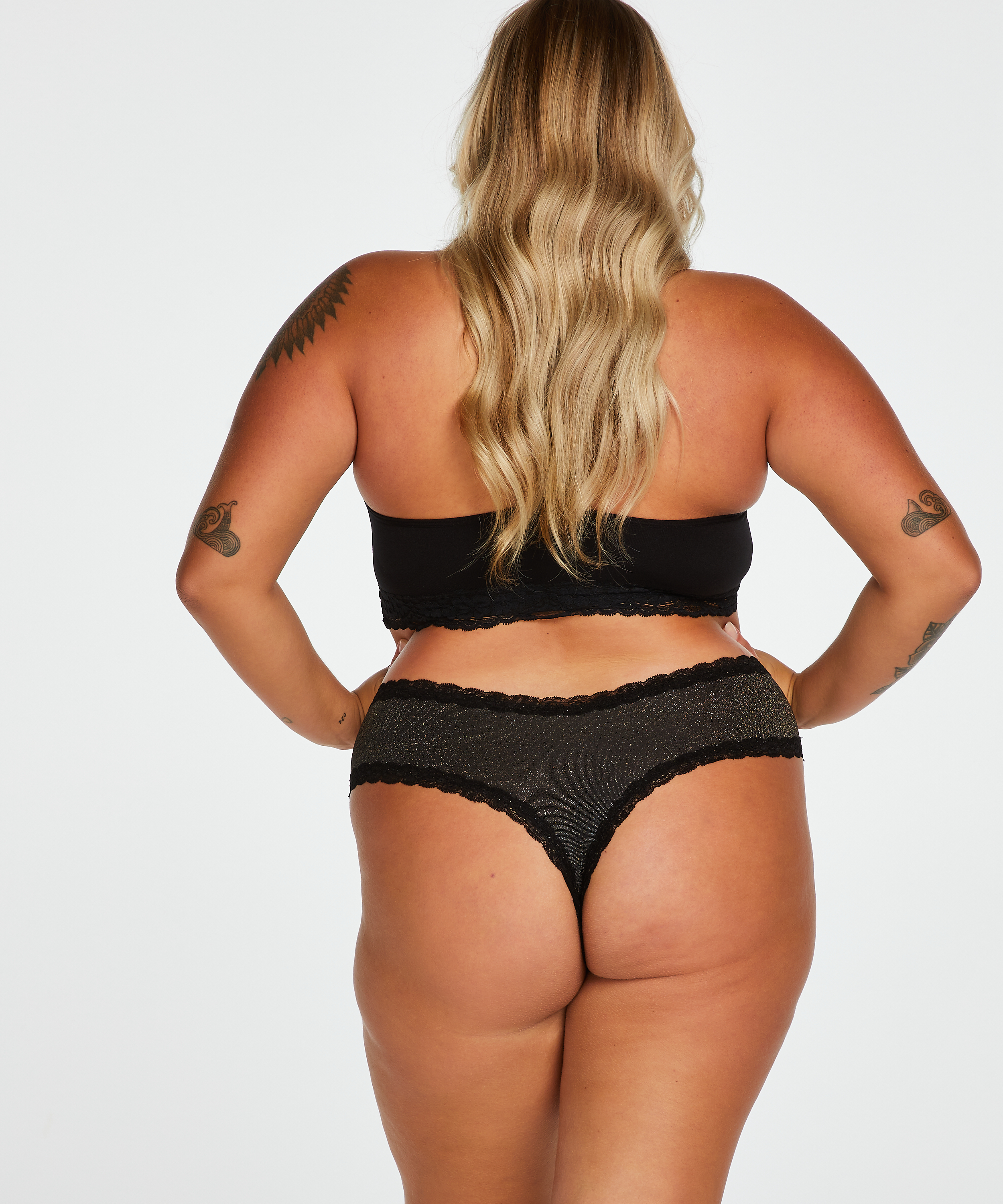 V-Shaped Microfibre Brazilian, Black, main