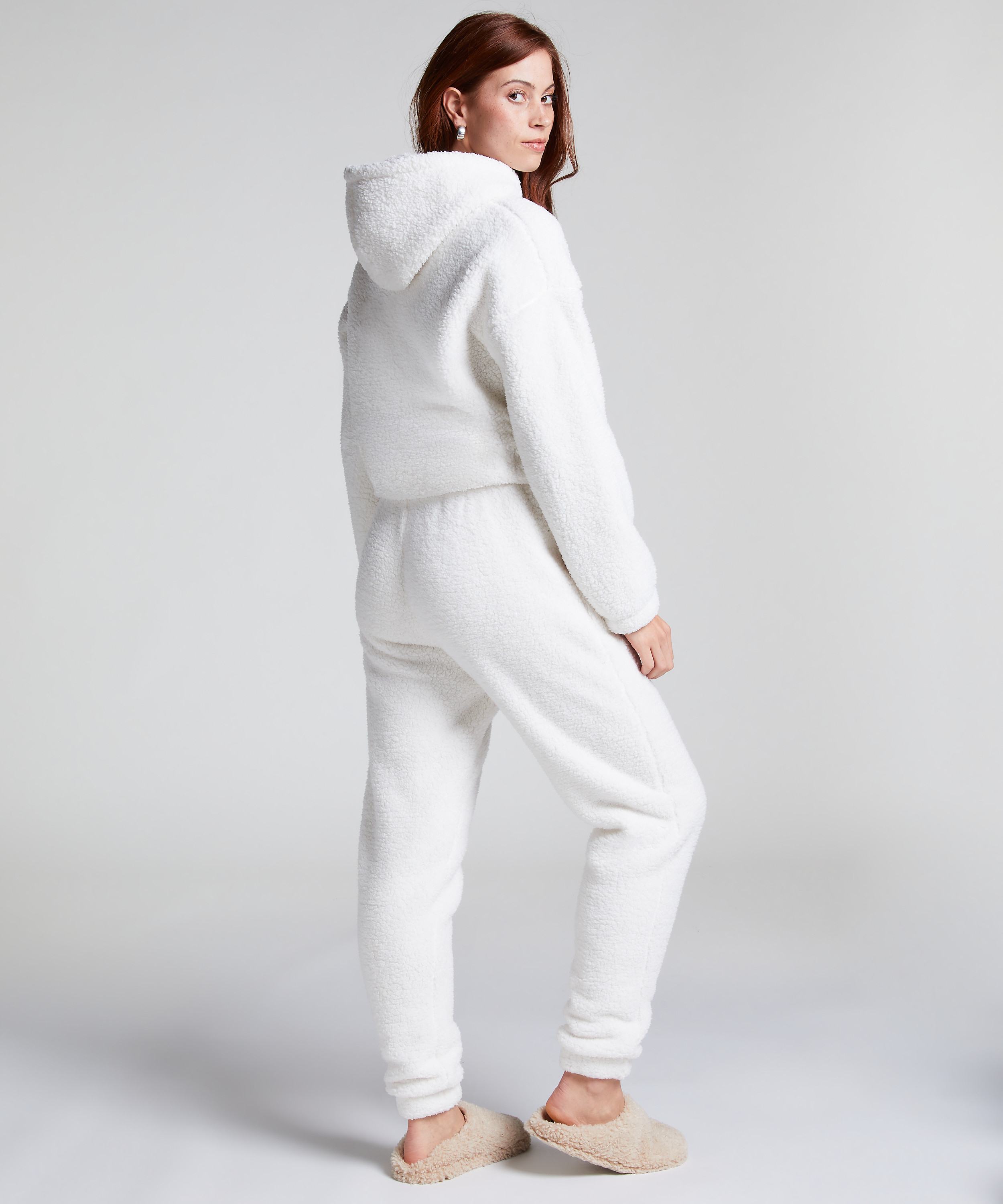 Snuggle Fleece Joggers, White, main