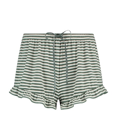 Velours Ruffle Shorts, Green