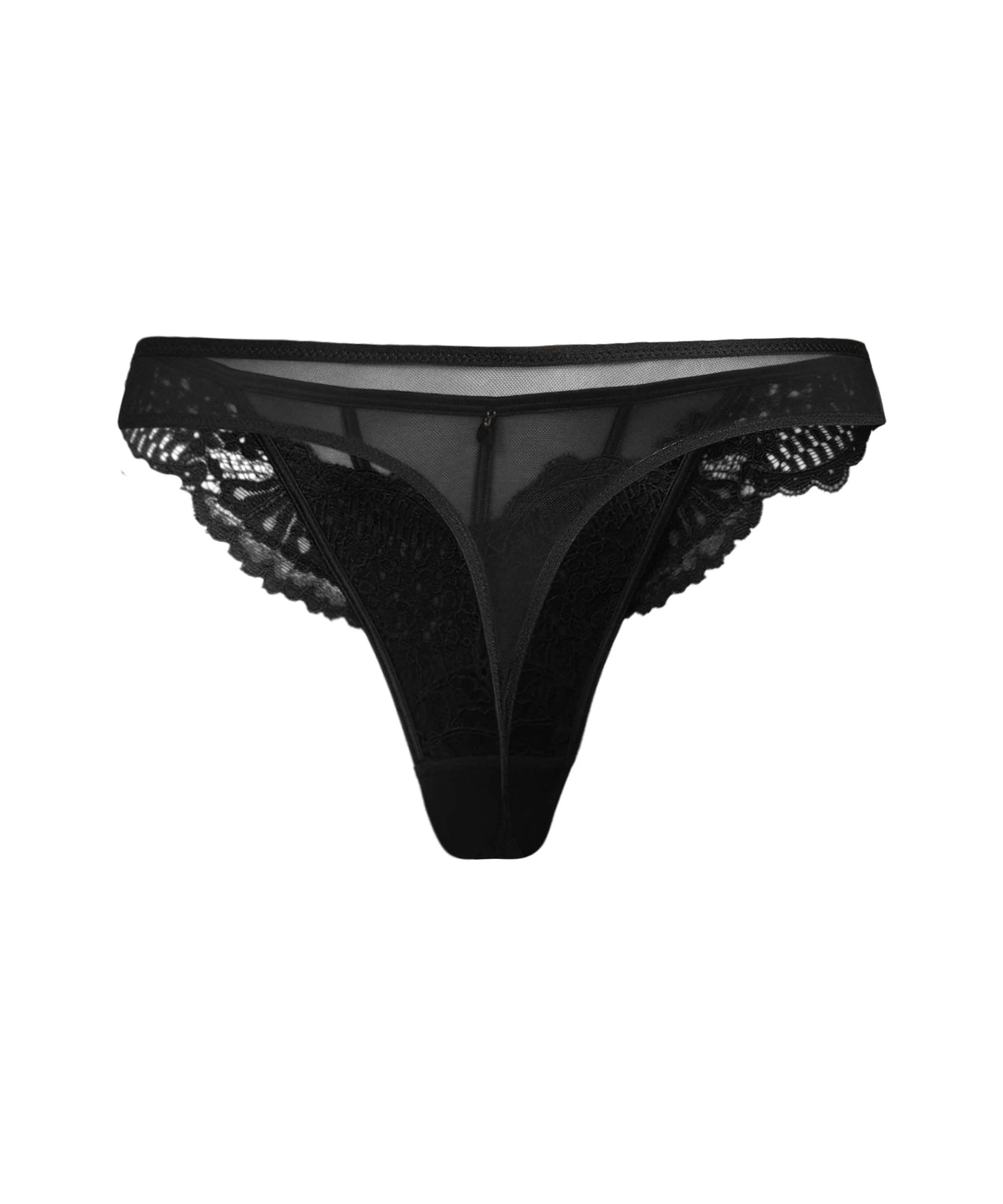 Whitney Highleg Thong, Black, main