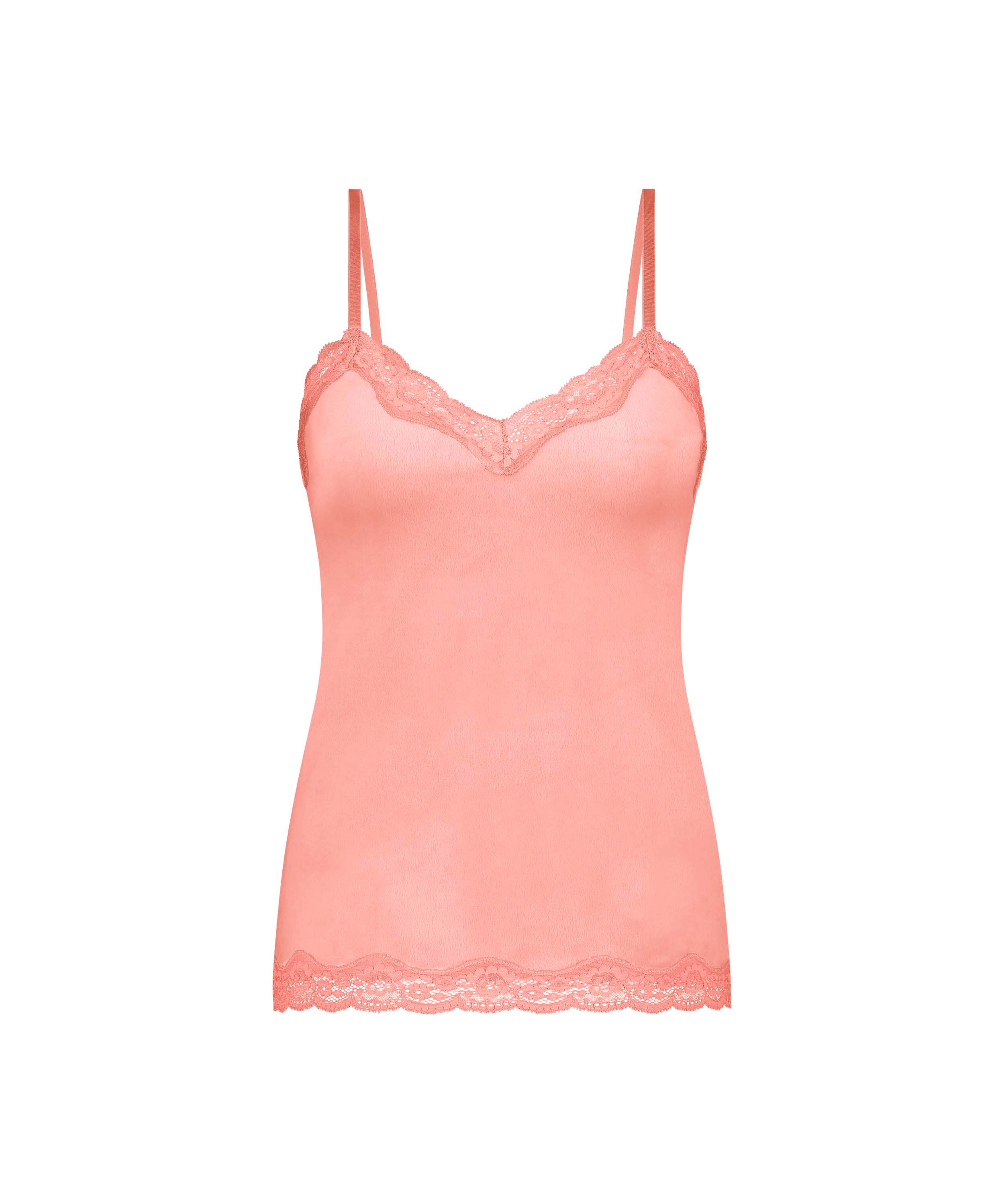 Velours Lace Cami Top, Pink, main