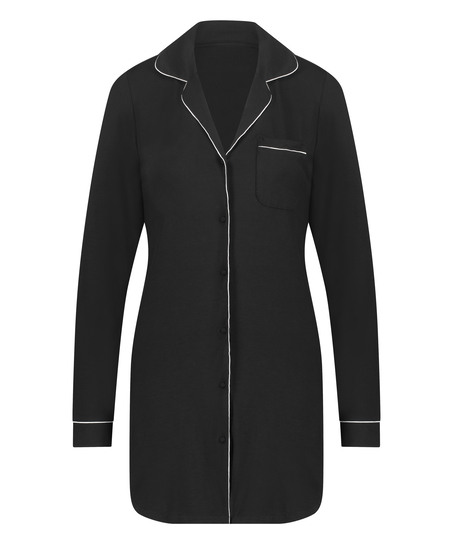 Essential Jersey Shirtdress, Black