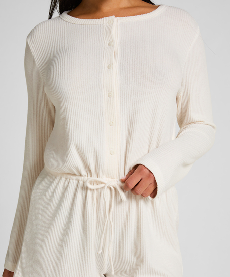Onesie Short Jersey Rib, White