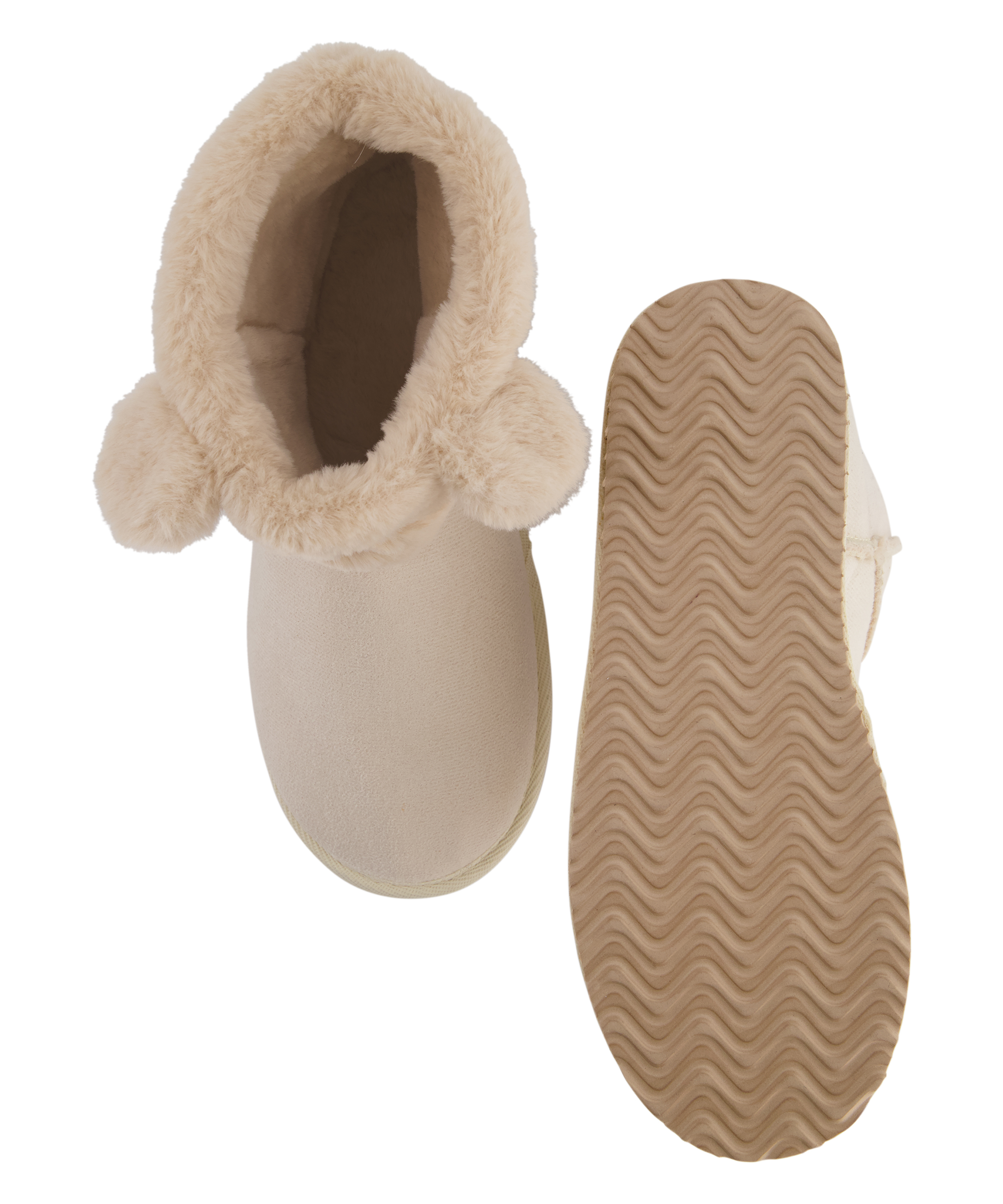Suede slippers, Beige, main