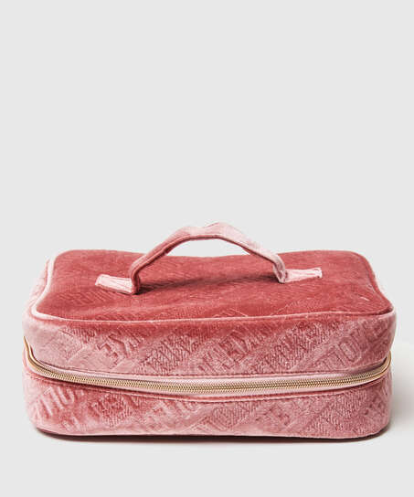 Embossed make-up bag, Pink