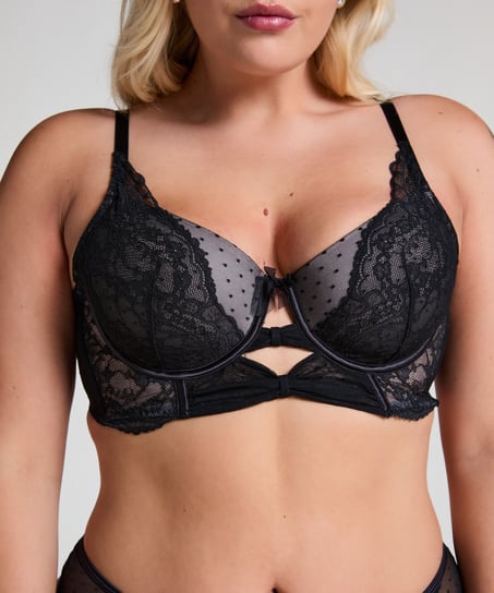 Juliette Padded Longline Underwired Bra, Black