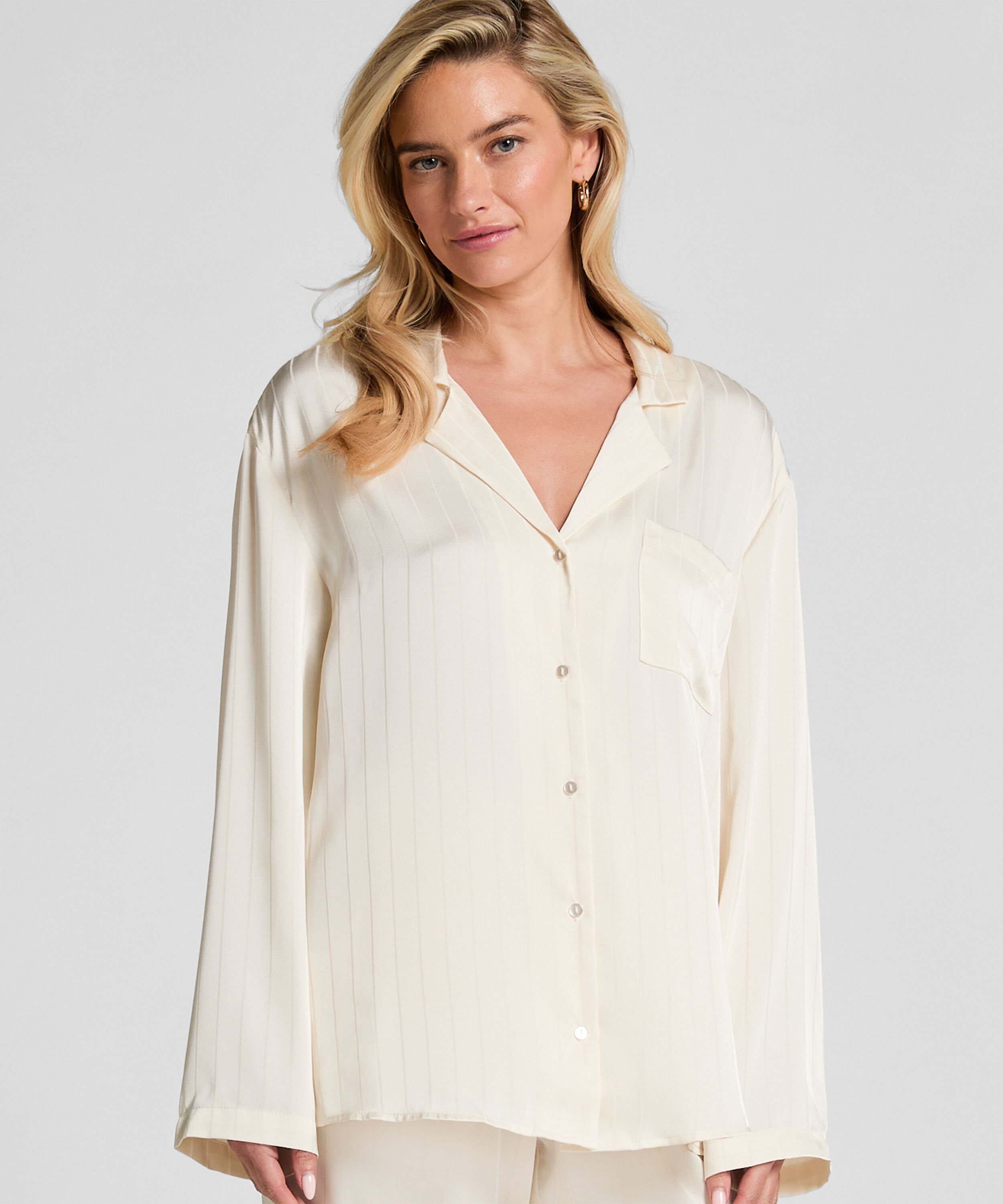 Satin Pinstripe Jacket, White