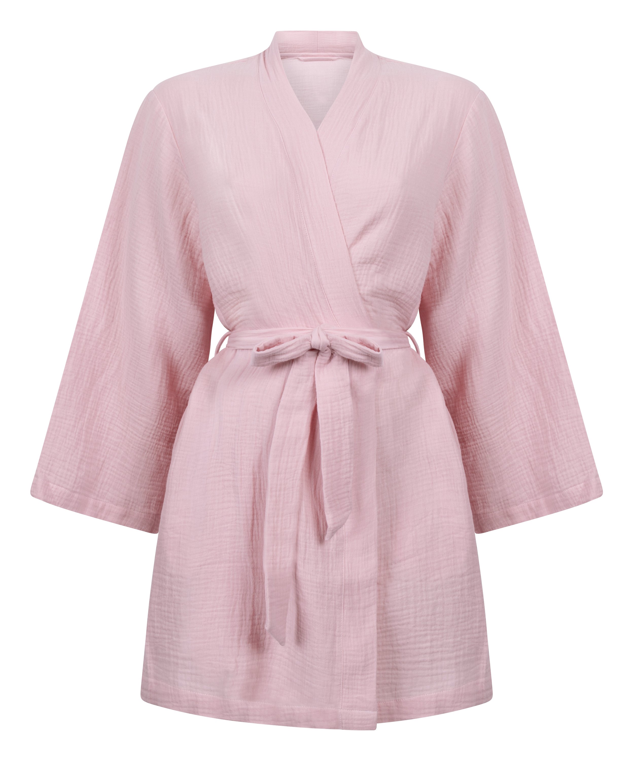 Muslin Robe Short, Pink, main