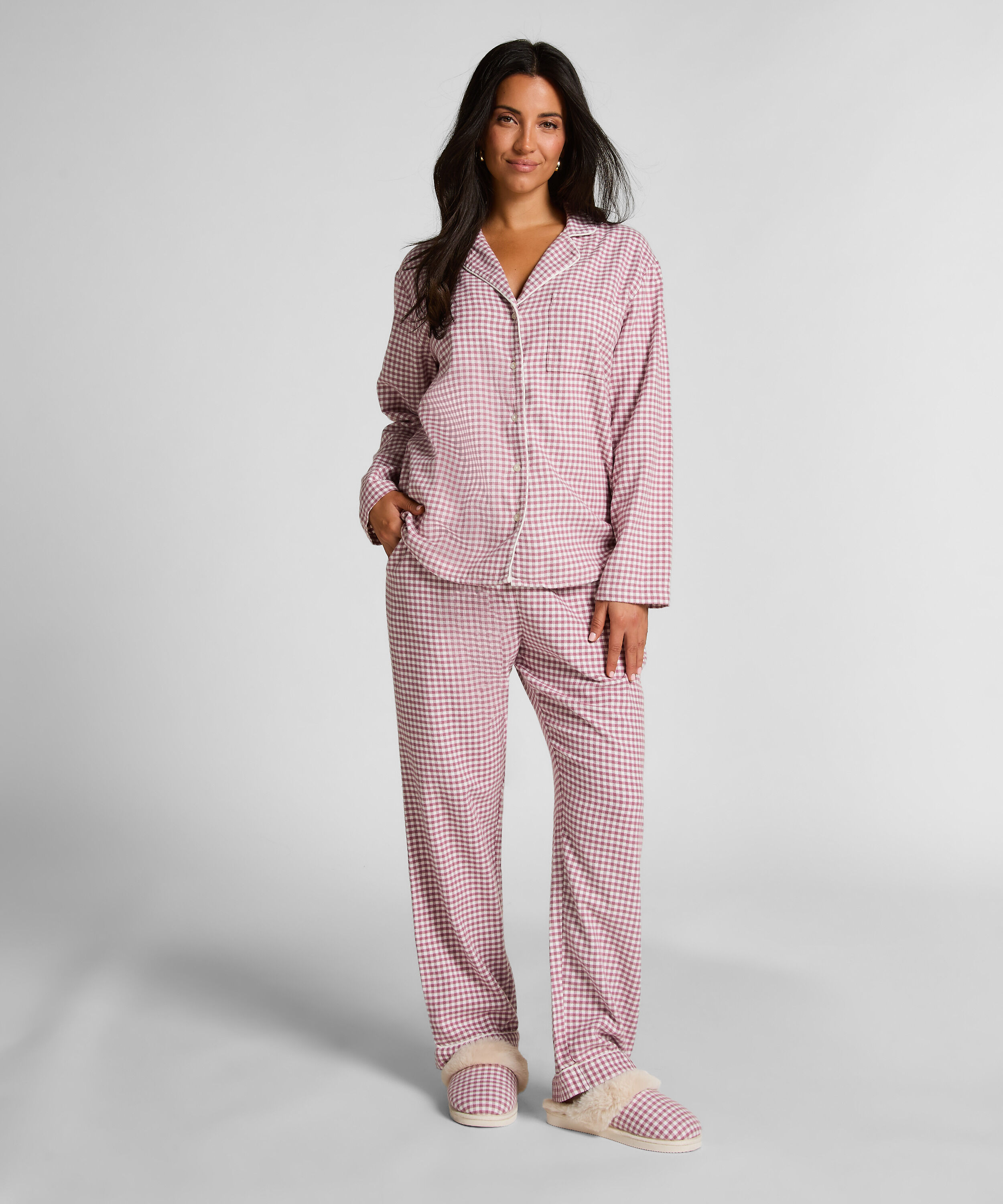 Essentials Flannel Pyjama Top, Purple