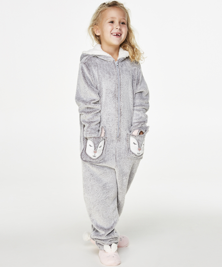 Fleece Onesie Kids, Gray