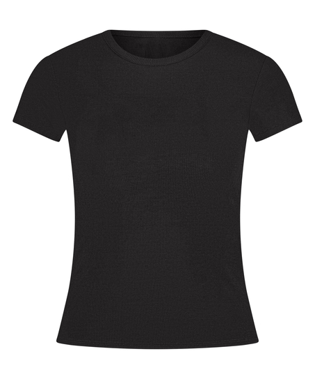Pyjama Top Rib Essential, Black