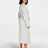 Long Fleece Bathrobe, Gray