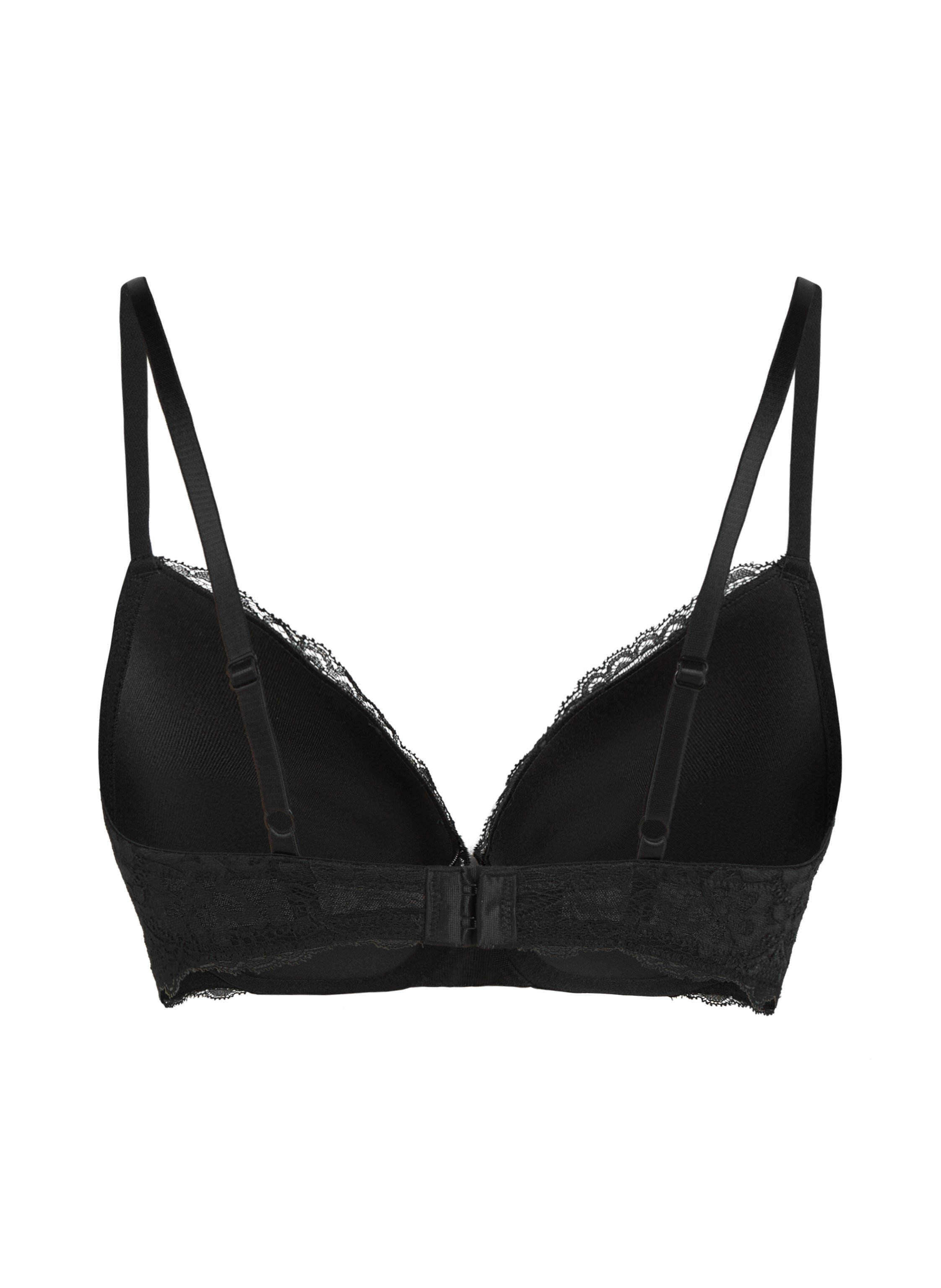 Marine Padded Push-Up Underwired Bra, Black, main