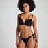 Scallop padded underwired bikini-top, Black
