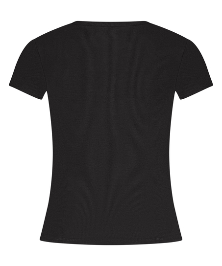 Pyjama Top Rib Essential, Black