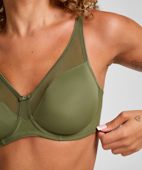 Nina Non-Padded Underwired Minimizer Bra, Green