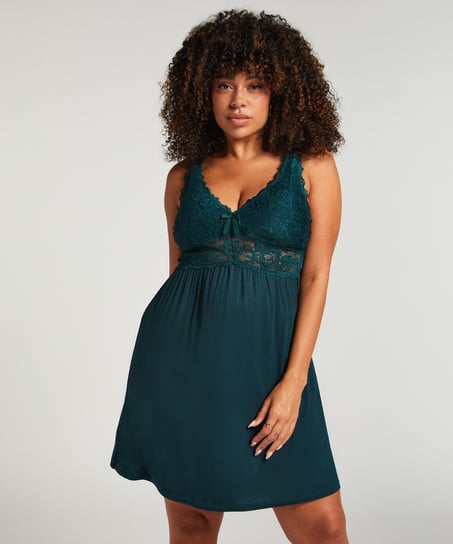 Nora Lace Slip Dress, Green