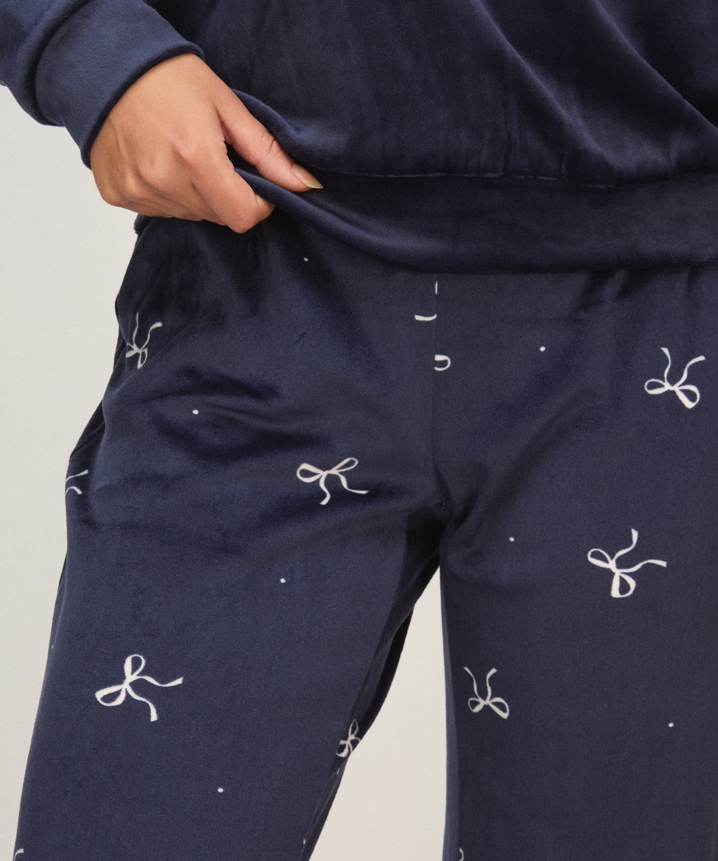 Pyjama Set Velours, Blue, main
