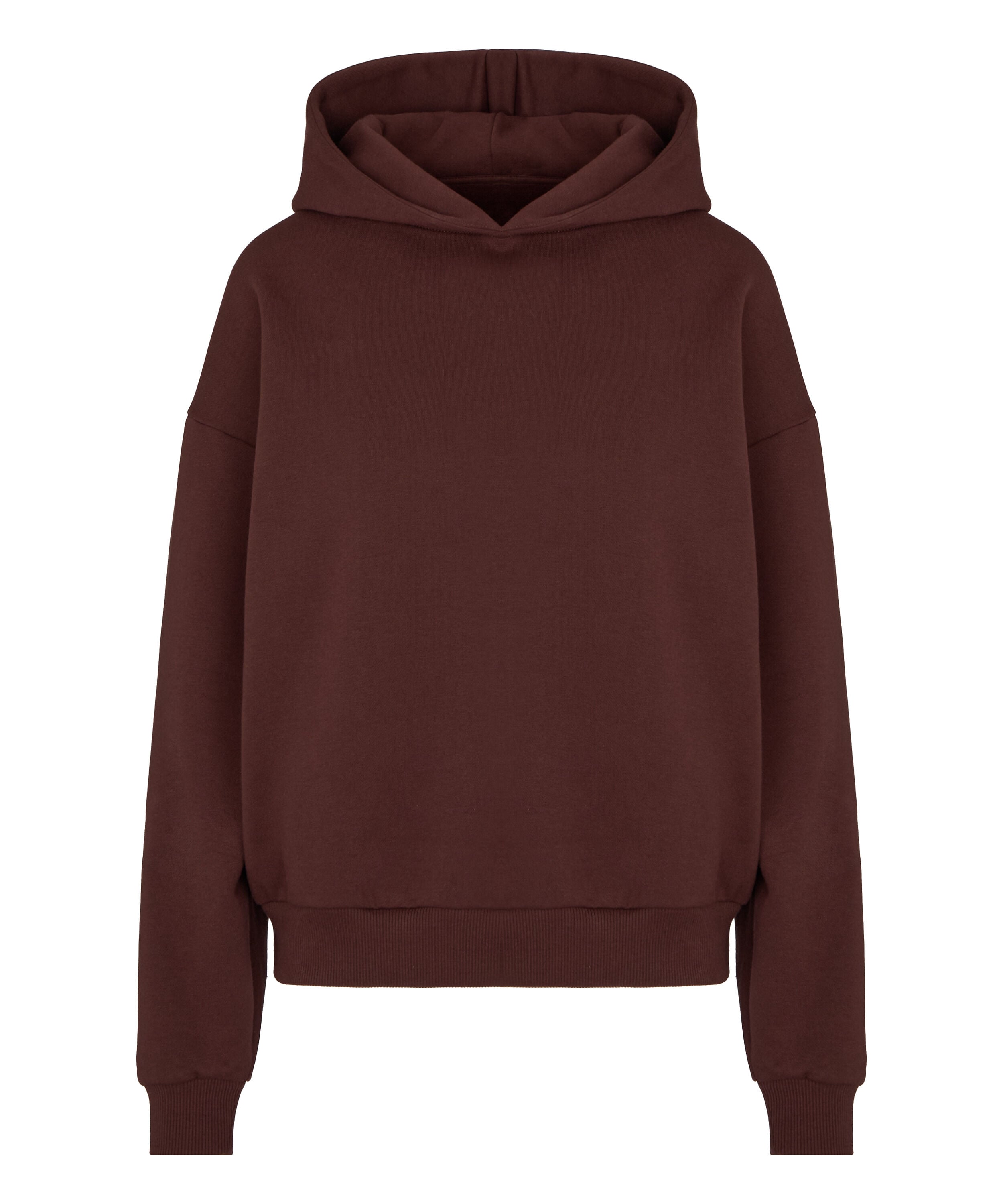 Hoodie Brushed Sweat, Brown