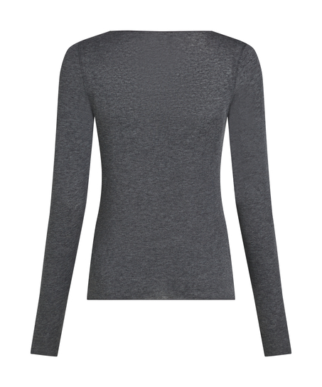 super soft Boatneck Shirt with Cashmere, Grey