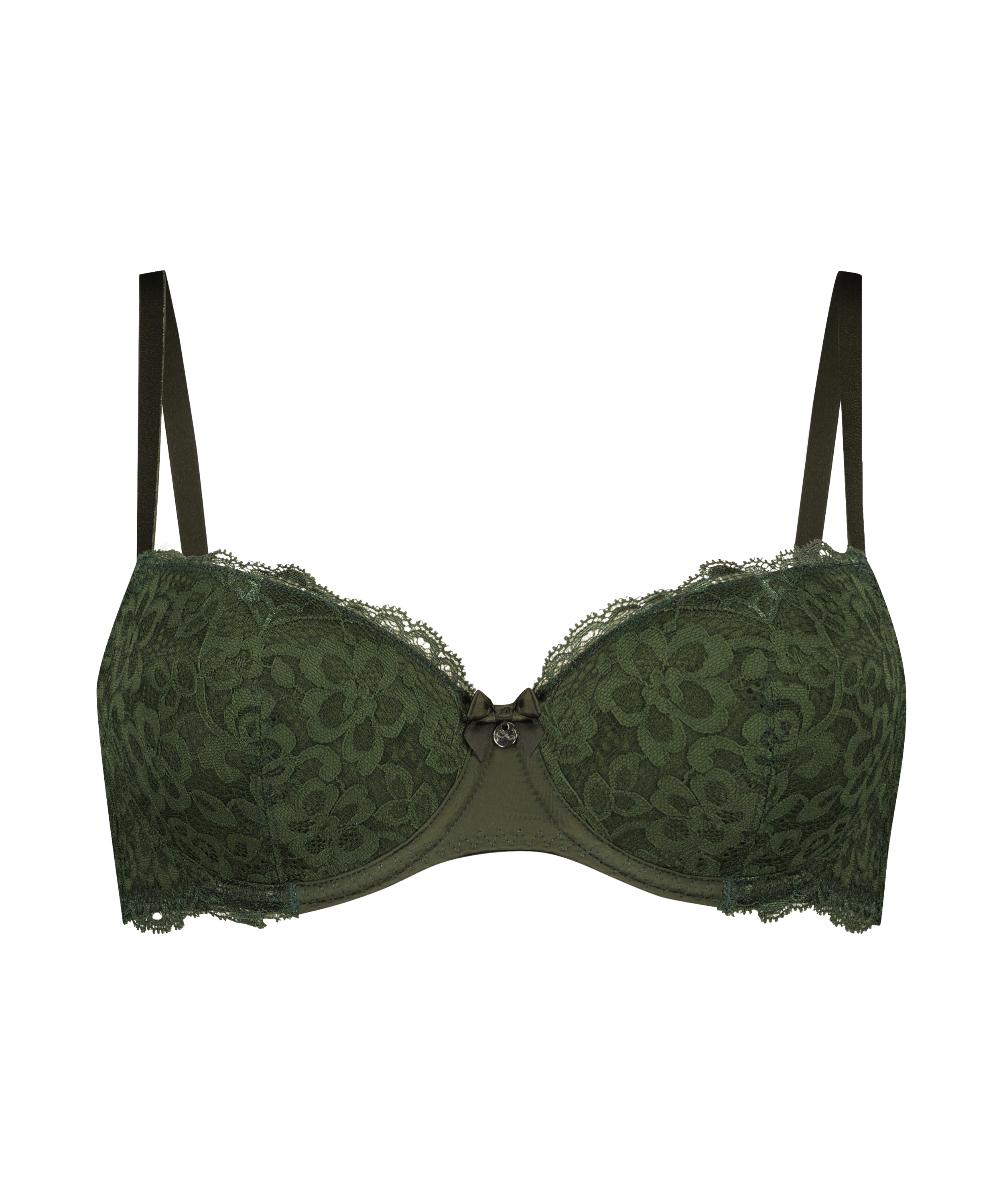 Marine Padded Underwired Bra, Green, main
