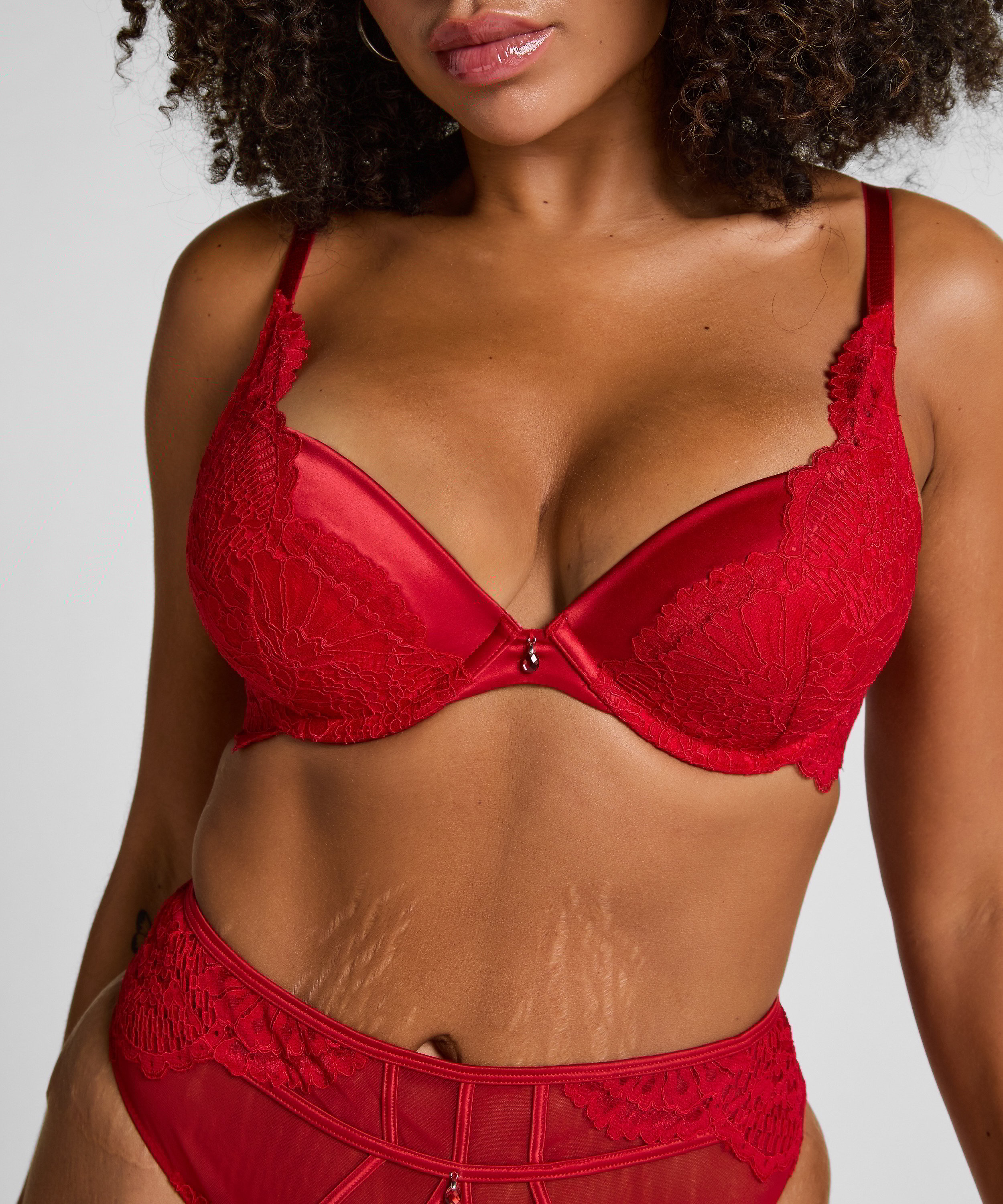 Whitney Padded Underwired Maximizer Bra, Red, main