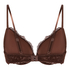 Marine Padded Push-Up Underwired Bra, Brown