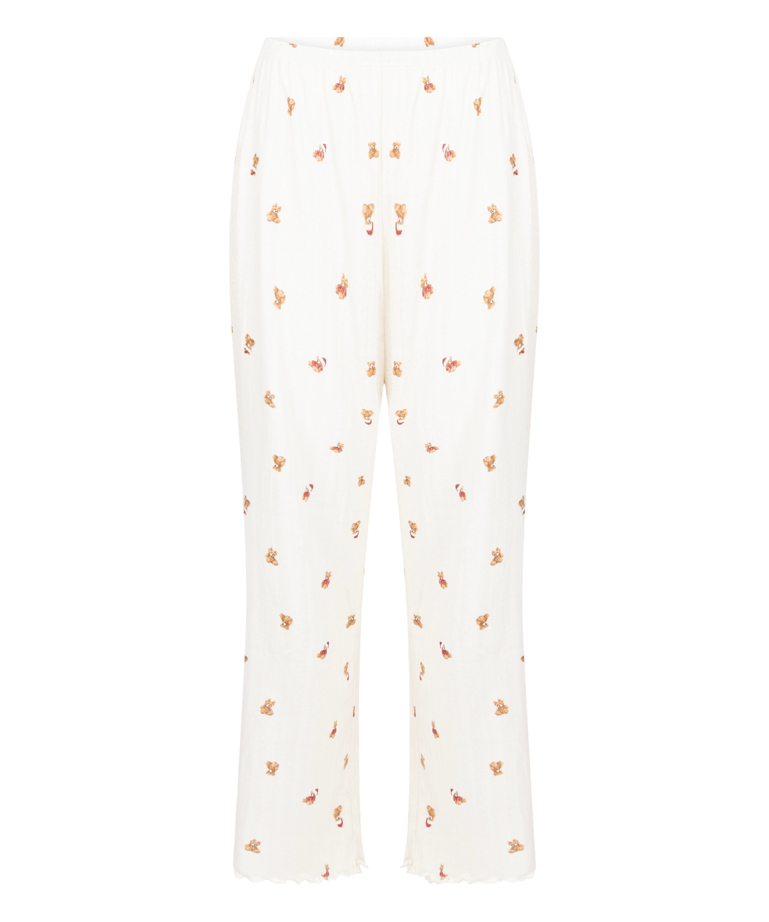 Pointelle Pyjama Pants, White, main