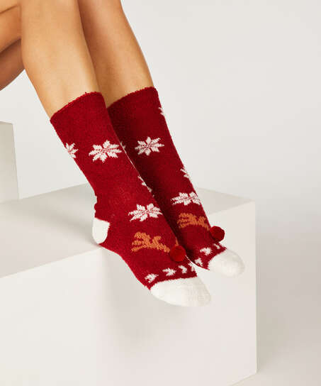 Christmas Cosy Socks, Red