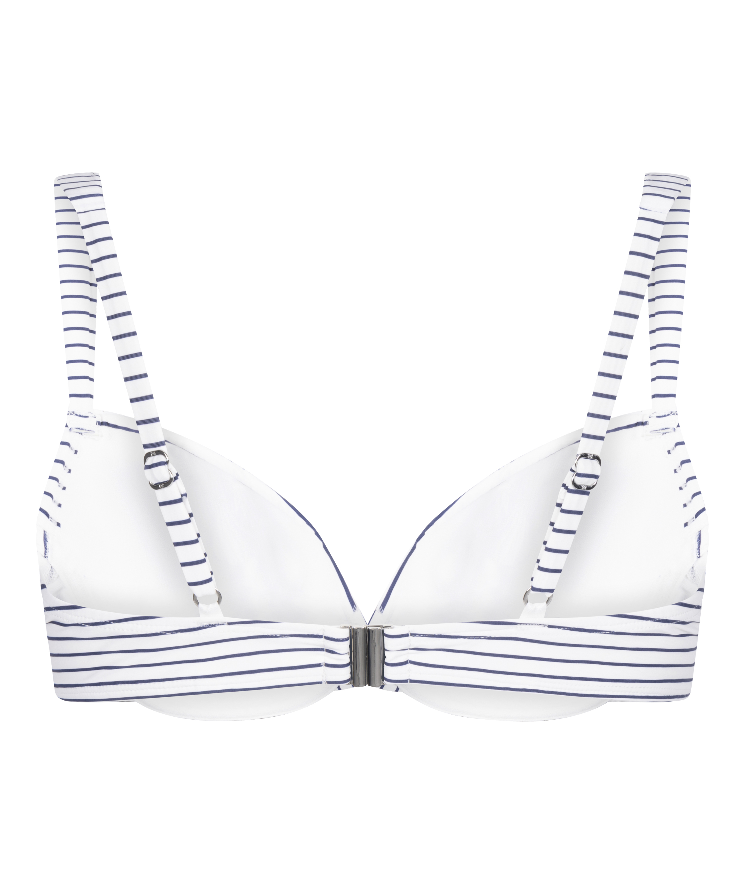 Padded Underwired Bikini Top Stripes, White, main