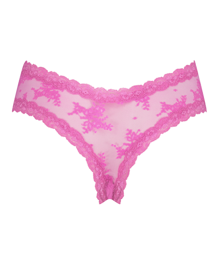 V-shaped Brazilian knickers mesh, Pink