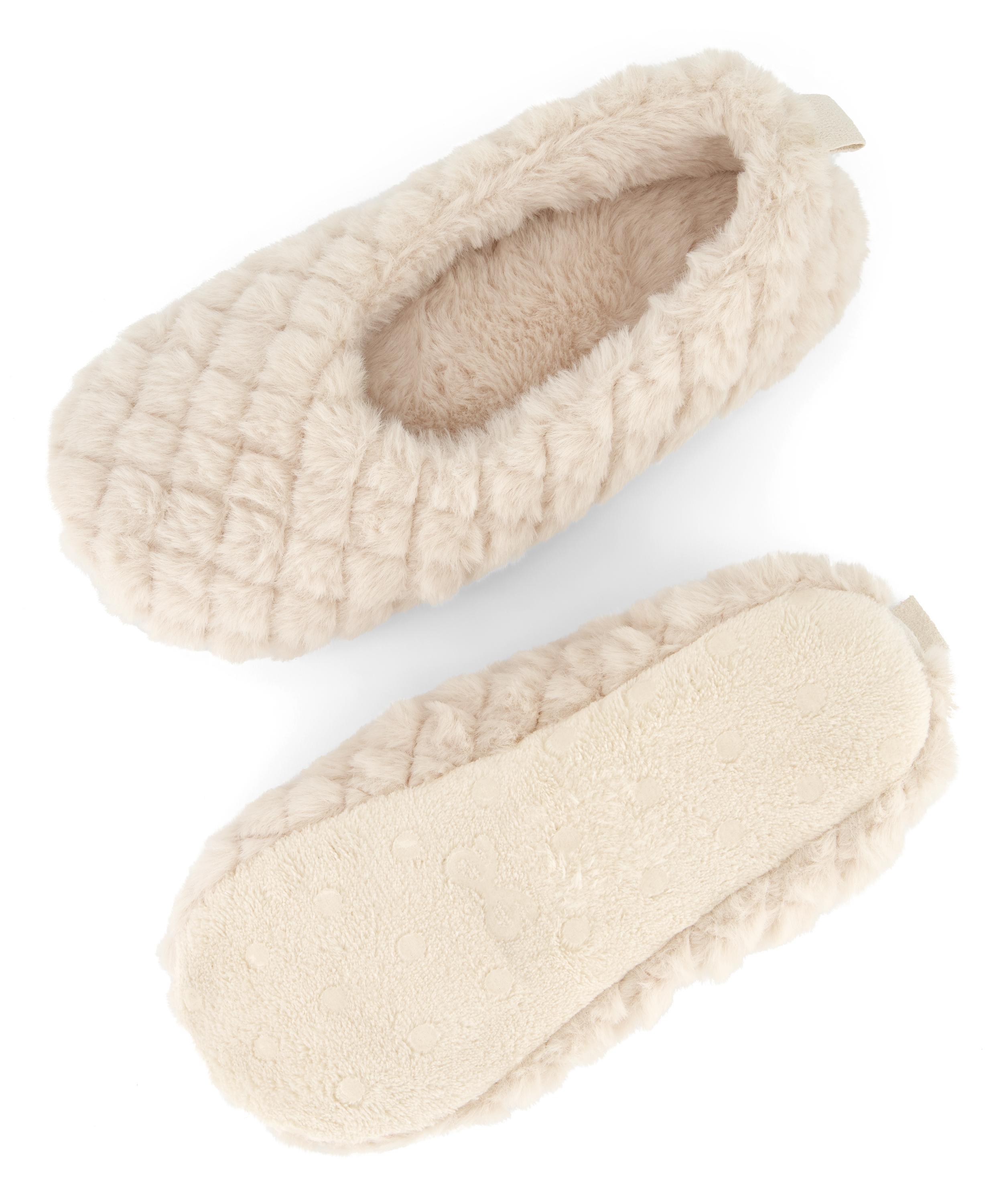 Fluffy Ballerina Slippers, Beige, main