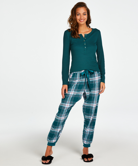 Petite Twill Check Pyjama pants, Blue
